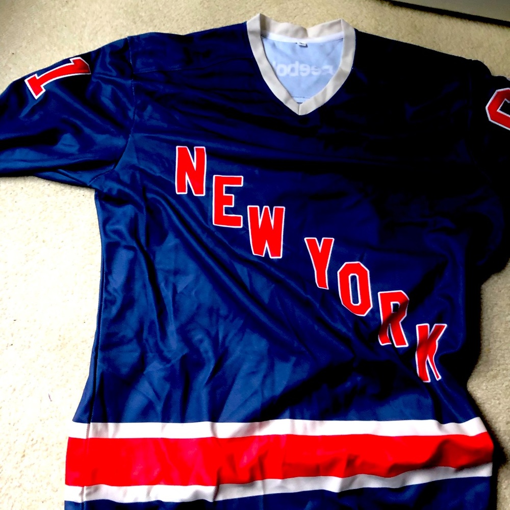 New York Rangers jersey navy blue for Rick Nash by Reebok.